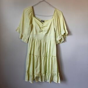 Lime Green Ruffled Dress